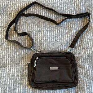 Brown Baggallini Triple Zip Bagg Crossbody